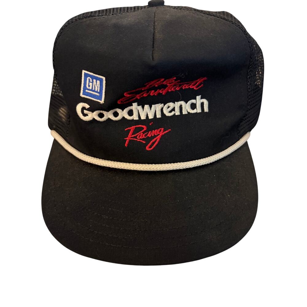 Dale Earnhardt Goodwrench hat Black Mens Red General Motors Snap Back-Preowbed